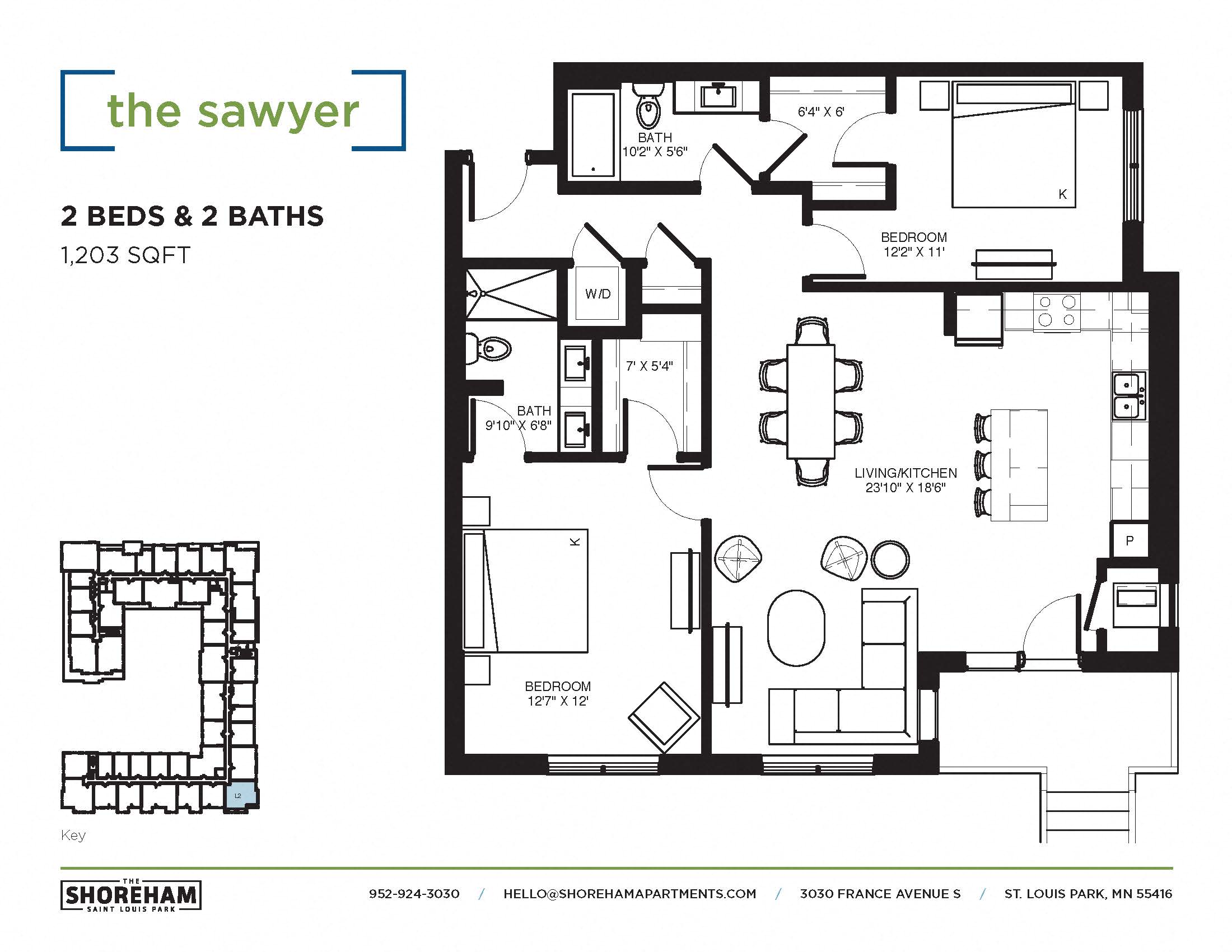 The Sawyer Floor plan at The Shoreham, Minnesota